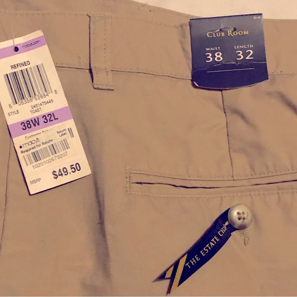 Club Room chino khaki straight leg pants